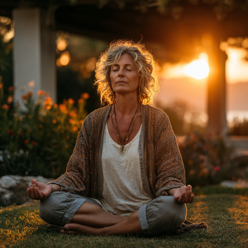 Възрастни хора в йога класа